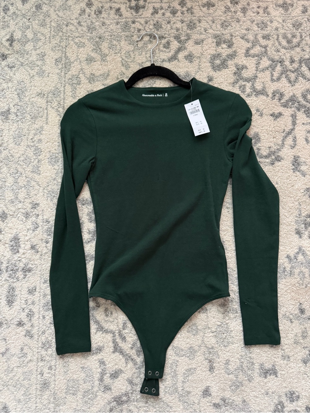 Abercrombie & Fitch Forest Green Long Sleeve Snap Bodysuit